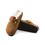 Birkenstock Boston Shearling Suede Leather (Mink) Men's Sandals 1001142 1001140