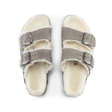 Birkenstock Arizona Shearling Suede Leather (Stone Coin) Men's Sandals 1017403 1017402