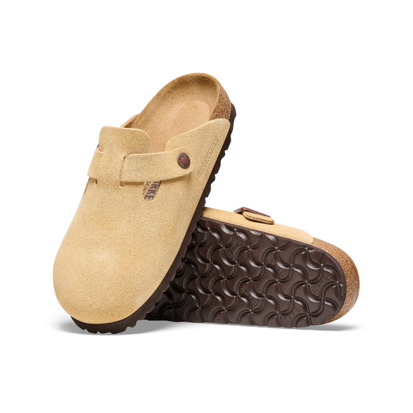 Birkenstock Boston Suede Leather (Latte Cream) Men's Sandals