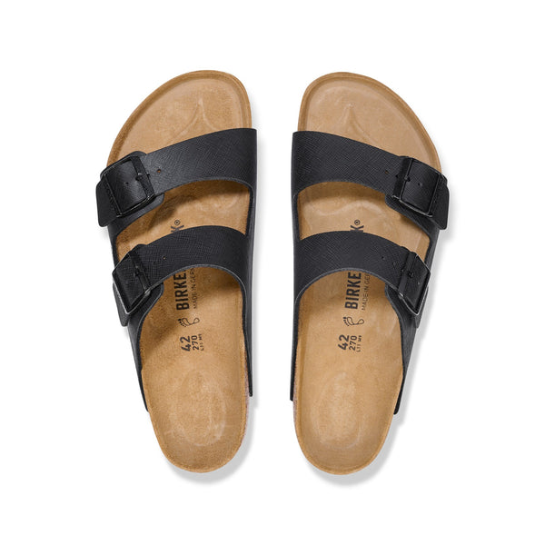 Birkenstock Arizona Birko-Flor Unisex Sandals Narrow Fit in Black,.EU43 M10 W12 Birkenstock Arizona Birko-Flor Sandal in Black | Walking On  main image 3
