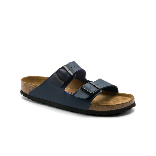Birkenstock Arizona Soft Footbed Birko-Flor (Blue) Men's Sandals