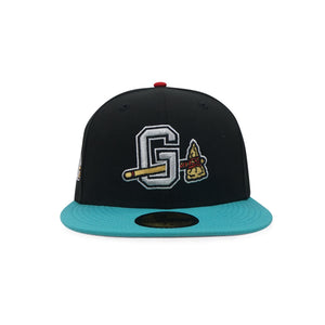 Gwinnett Braves New Era “Hard To Kill” Black Teal Scarlet 5950 Fitted Cap