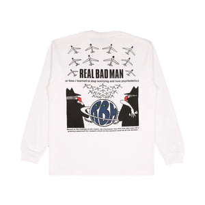 REAL BAD MAN "STOP WORRYING" LONG SLEEVE TEE WHITE RBM1207801