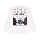 REAL BAD MAN "STOP WORRYING" LONG SLEEVE TEE WHITE RBM1207801