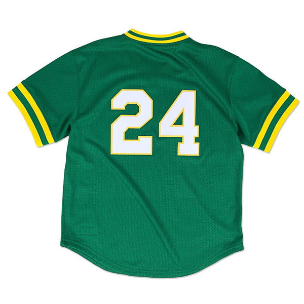 Rickey Henderson Oakland Athletics Mitchell & Ness 1991 Cooperstown Mesh  Batting Practice Jersey - Green