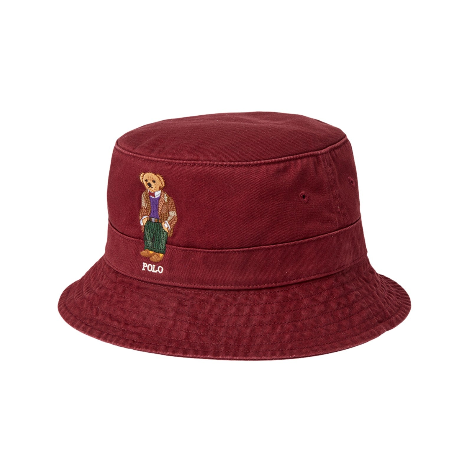 Polo Polo Ralph Lauren Cotton New Bond Chino (Harvard Wine) Novelty Bear Bucket Hat 710917440001