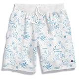 Reverse Weave All Over Print Cut Off Shorts