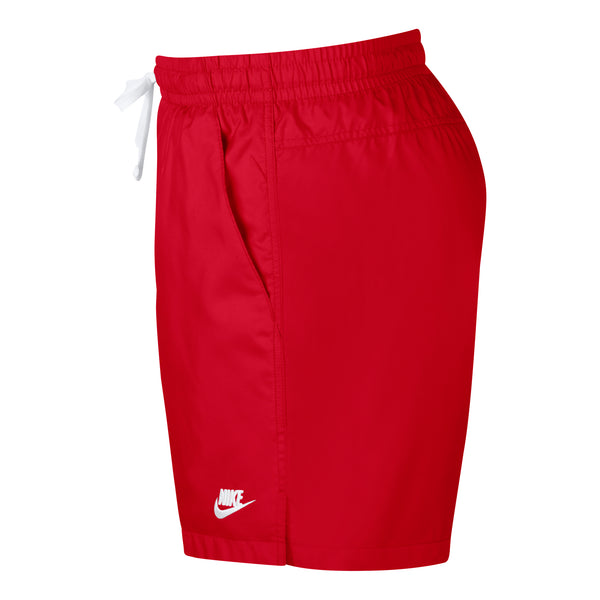 red nike woven shorts