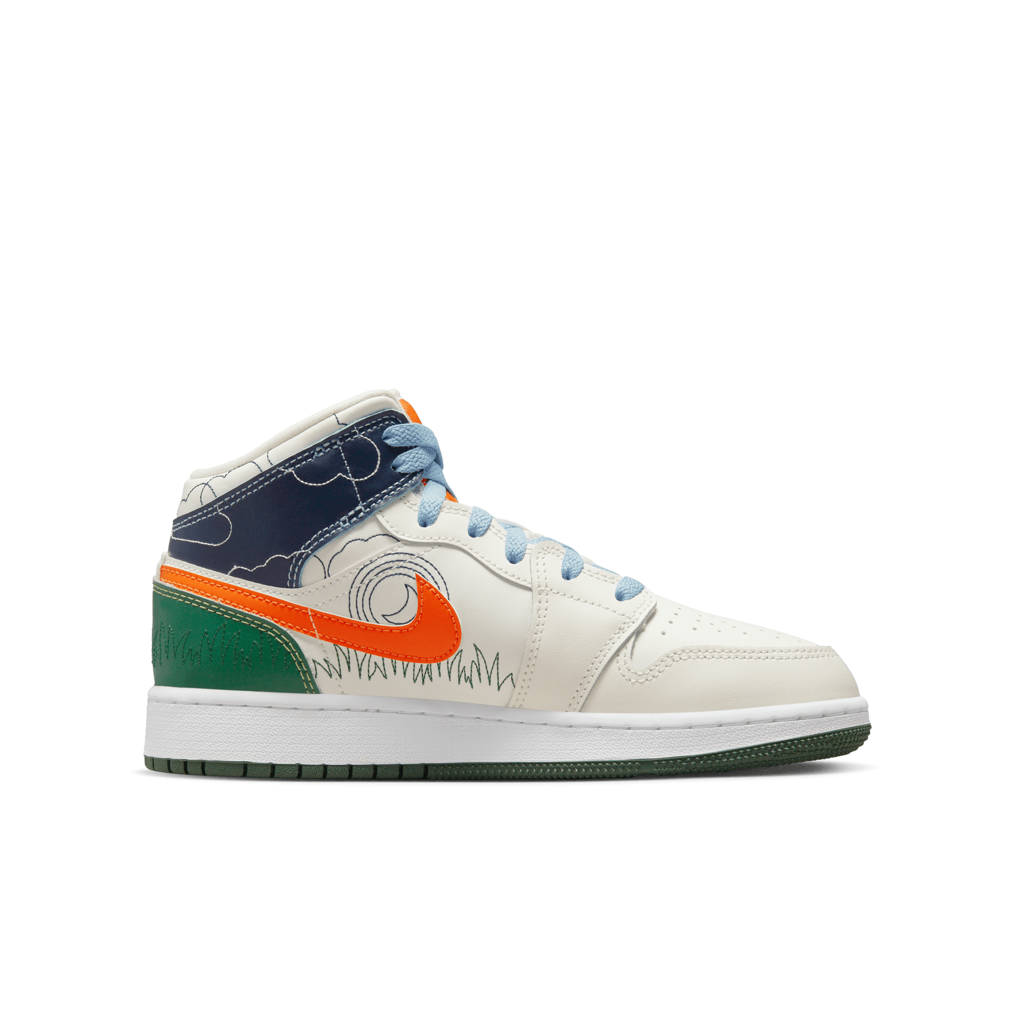 Air Jordan 1 MID SE (GS) 'Stitch' DX2462-100