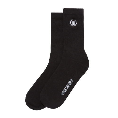 CREST RIB SOCKS HTG230182-BLACK