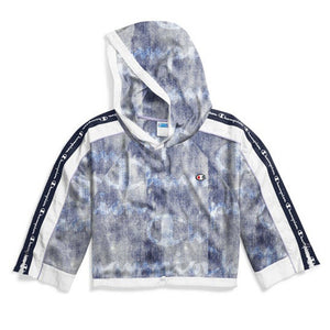 Champion LIFE Mesh Denim Overlay Cropped Hoodie Women