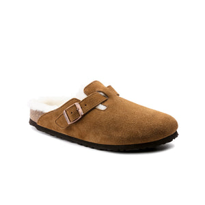 Birkenstock Boston Shearling Suede Leather (Mink) Men's Sandals 1001145 1001140