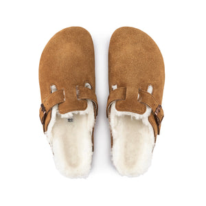 Birkenstock Boston Shearling Suede Leather (Mink) Men's Sandals 1001141 1001140