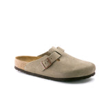 Unisex Boston Soft Footbed Clogs Taupe Suede 560771