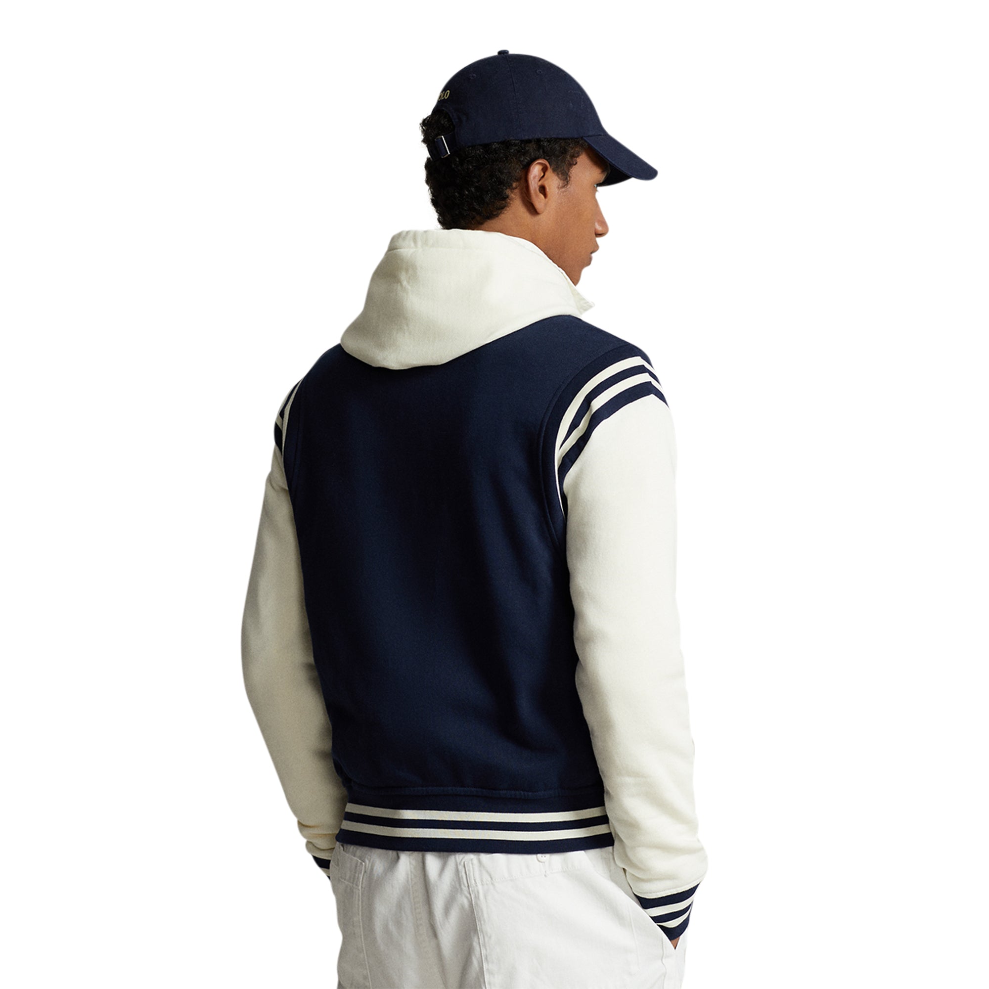 Cotton Blend Baseball Jacket in Blue - Polo Ralph Lauren Kids