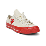 Converse x CDG PLAY Chuck '70 All Star Low (Pristine) Red Sole Men's Shoes AZ-K123-001-2