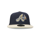 Atlanta Braves New Era Navy Vegas Gold "GT" 5950 Fitted Cap 70884968