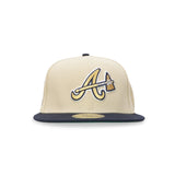 Atlanta Braves New Era Vegas Gold Navy "GT" 5950 Fitted Cap 70884967