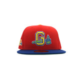 Gwinnett Braves New Era "Rainbow Warrior" Scarlet Light Royal Yellow