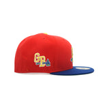 Gwinnett Braves New Era "Rainbow Warrior" Scarlet Light Royal Yellow