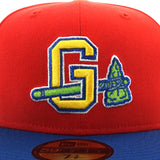 Gwinnett Braves New Era "Rainbow Warrior" Scarlet Light Royal Yellow