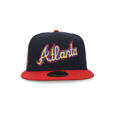 Atlanta Braves New Era “Celebration” 2021 World Series Champions Navy Scarlet 5950 Fitted Cap