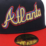 Atlanta Braves New Era “Celebration” 2021 World Series Champions Navy Scarlet 5950 Fitted Cap