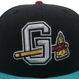 Gwinnett Braves New Era “Hard To Kill” Black Teal Scarlet 5950 Fitted Cap