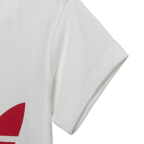 White adidas shirt with top red stripes