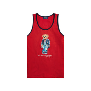 Polo Polo Ralph Lauren Men's Red Sleeveless Knit Regatta Bear Jersey Tank Top 710871332004