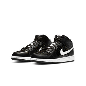 Air Jordan 1 Mid SE 'Black Glitter' GS AV5174-001