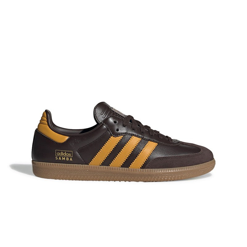 Adidas Originals Samba OG (Dark Brown/Preloved Yellow/Gum) Men's Shoes Kick Theory Adidas Originals Samba OG (Dark Brown/Preloved Yellow/Gum) Men's Shoes Kick Theory