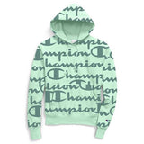 Reverse Weave All Over Print Pullover Hoodie